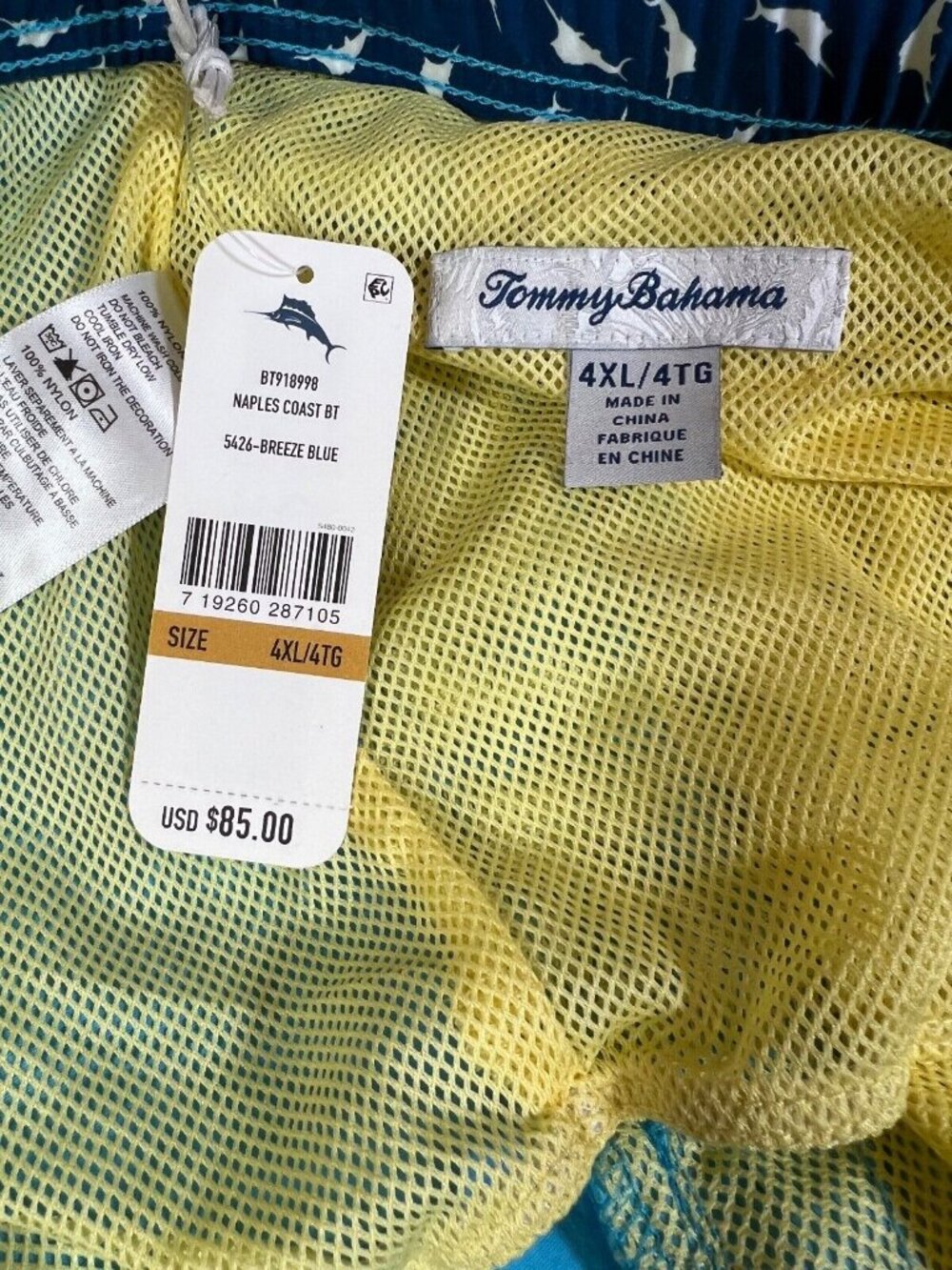 Tommy Bahama Mens Swim Shorts 4XL Blue Naples Coast - Picture 3 of 9